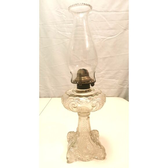 Large Excellent Condition Vintage Lamp Clear Decorative Base 19" Height - Picture 2 of 10